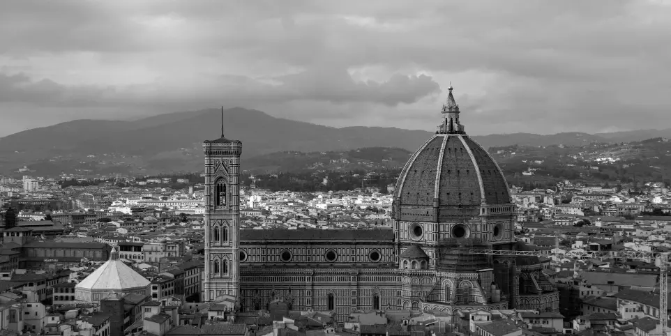 grayscale photo of dome building